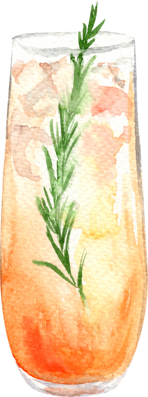 Watercolor mango paloma cocktail